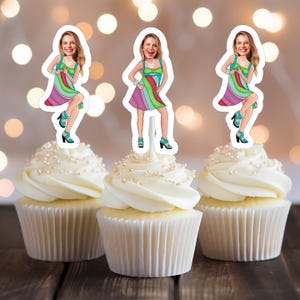 13 gaan op 30 partij gunst gezicht cupcake topper cake decor verjaardag decoratie 30e verjaardag voor vrouwen Jenna ijsbaan toppers Op bestelling gemaakt