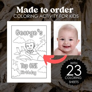 Personalized Jet Plane Coloring Book: Custom Birthday Party Favor (Digital Download, PDF)