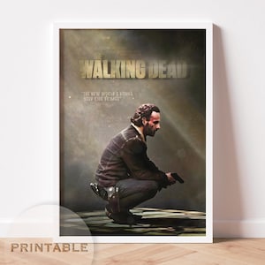 Rick Grimes The Walking Dead Poster, twd wall art, Rick Grimes quote, Andrew Lincoln fan birthday gift, twd wall decoration