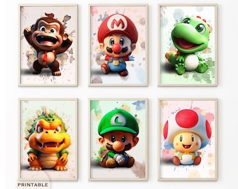 Poster Géant Mario Bros Et Donkey Kong – Déco Chambre Enfants (NEUF)