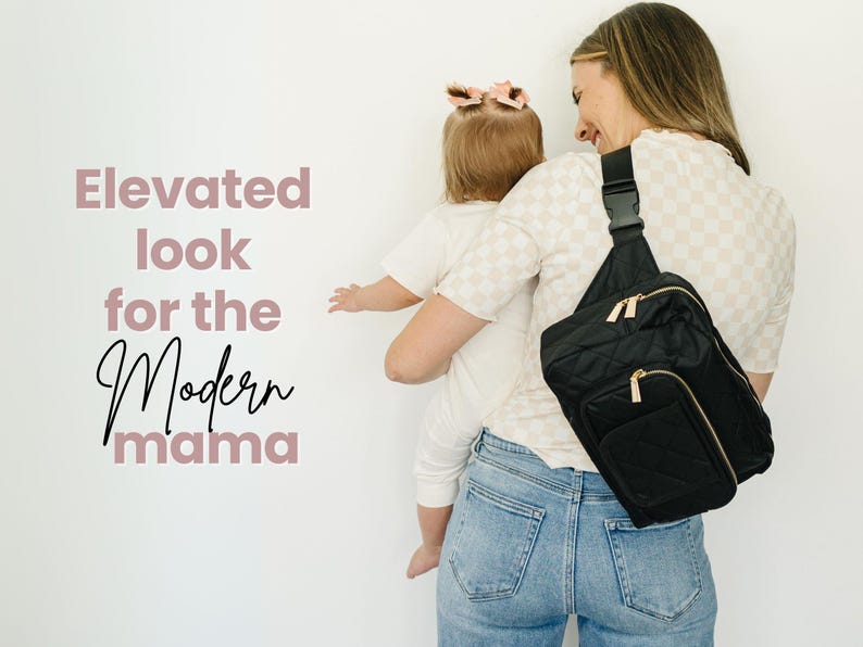 Jetsetter Mini Diaper Bag | Small Crossbody Diaper Bag for Moms | Compact Toddler Diaper Bag with Wipes Pocket by Lion & Light image 4