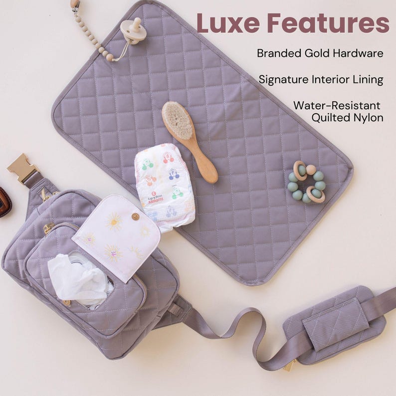 Jetsetter Mini Diaper Bag | Small Crossbody Diaper Bag for Moms | Compact Toddler Diaper Bag with Wipes Pocket by Lion & Light image 9