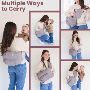 Jetsetter Mini Diaper Bag | Small Crossbody Diaper Bag for Moms | Compact Toddler Diaper Bag with Wipes Pocket by Lion & Light image 11