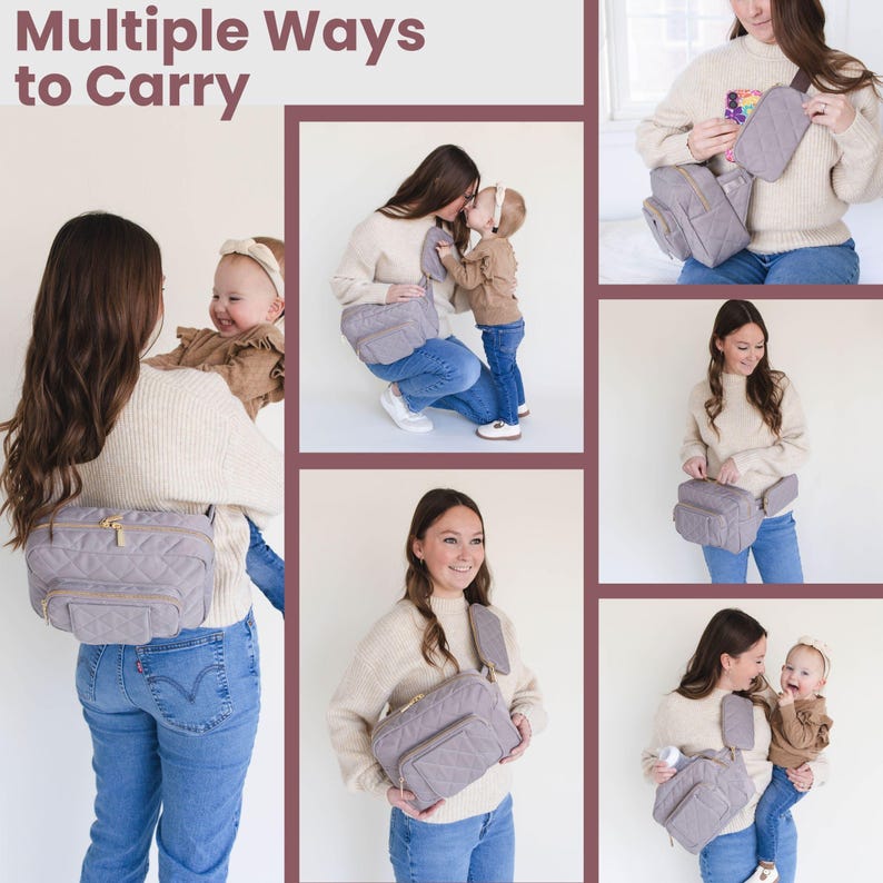 Jetsetter Mini Diaper Bag | Small Crossbody Diaper Bag for Moms | Compact Toddler Diaper Bag with Wipes Pocket by Lion & Light image 11