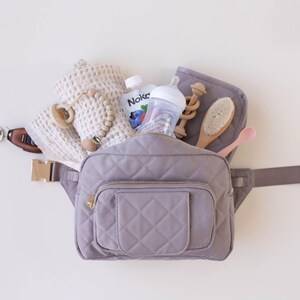 Jetsetter Mini Diaper Bag | Small Crossbody Diaper Bag for Moms | Compact Toddler Diaper Bag with Wipes Pocket by Lion & Light Gray