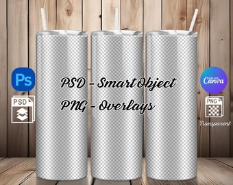 Tumbler Mockup PSD Smart Object 20 oz Skinny Tumbler mock up Three Tumblers Mock PNG Canva Drag and Drop Mockup PSD Tumblers Sublimation