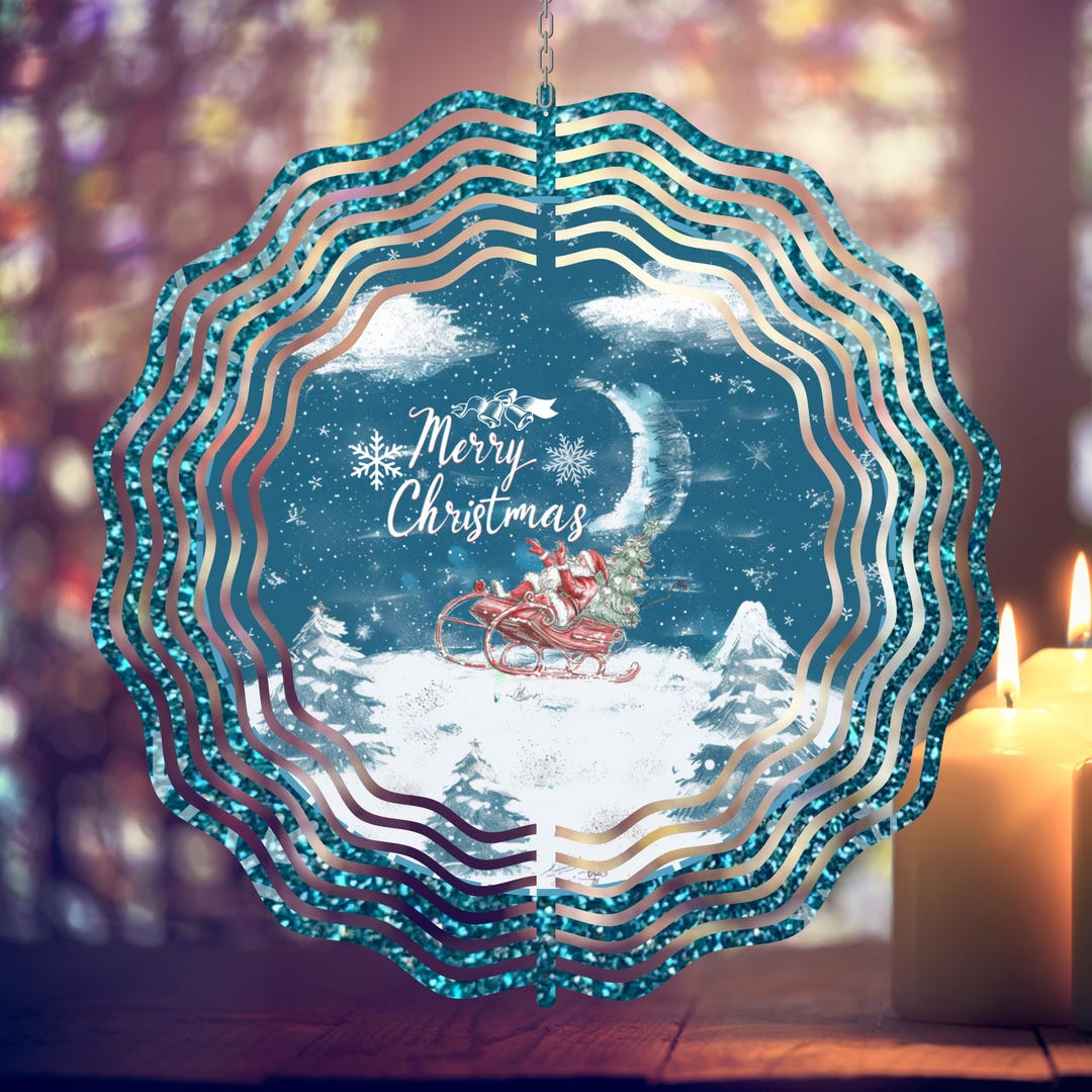 Merry Christmas Wind Spinner PNG Santa Claus Garden Spinner Santa ...