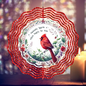Cardinal Birds Wind Spinner PNG Color Painted Red Cardinal Glitter Spinner Yard Decor Sublimation Wind Spinner Design Template PNG Download