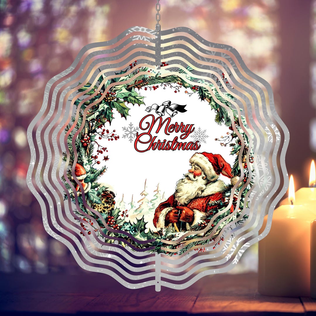 Santa Claus Wind Spinner PNG Add Your Text Christmas Garden Spinner ...