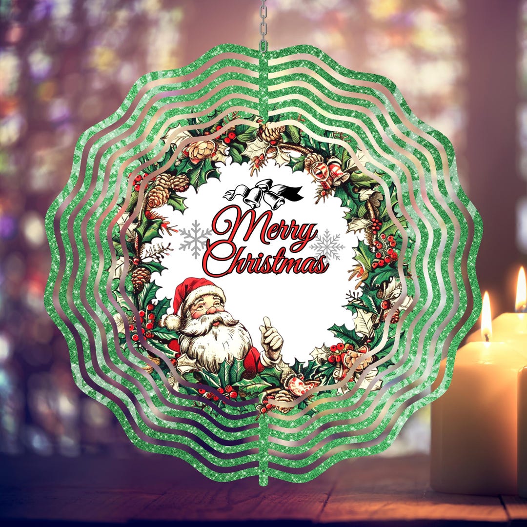 Santa Claus Wind Spinner PNG Add Your Text Christmas Garden Spinner ...