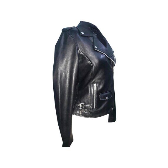 Women Black Color TASSEL Sheep Leather Jacket. Free Gift Damascus