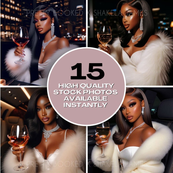 15 Luxury Melanin AI Models, Wine, Champagne, Makeup, Fashion, Hair, Luxe Baddie Aesthetic, Black Girl Luxury, BossBabe, Rich Girls