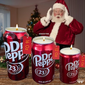 Dr Pepper Candles{Root Beer scented candles{ 100% Soy Wax{ 12 oz & 7.5 size{Gift for them