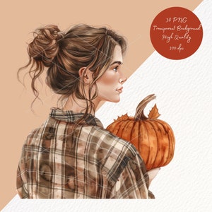 Akvarell rustik höst Clipart: Mysig höst PNG-grafik (Kommersiellt bruk) bild 5