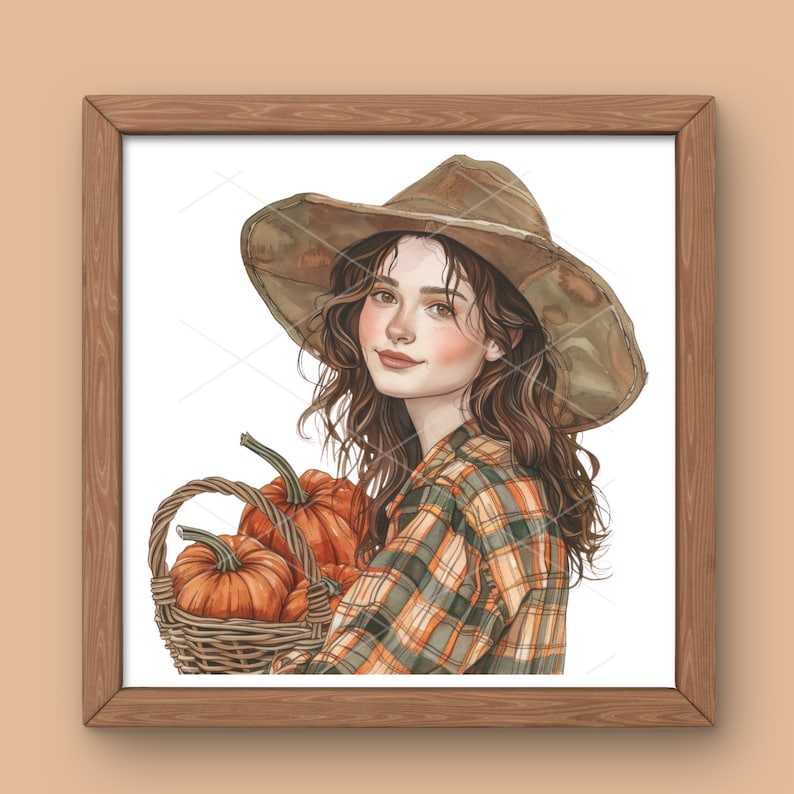 Akvarell rustik höst Clipart: Mysig höst PNG-grafik (Kommersiellt bruk) bild 6