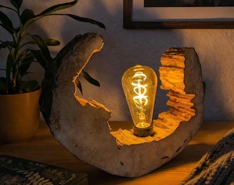 Populierenhouten lamp "Joni" gemaakt van gerecycled hout | diverse uitvoeringen | handgemaakt designobject | (Gemaakt in Beieren)