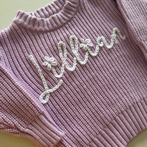 Custom Baby Name Sweater, Hand Embroidered Baby Sweater, Personalized Baby Gift, Baby sweater