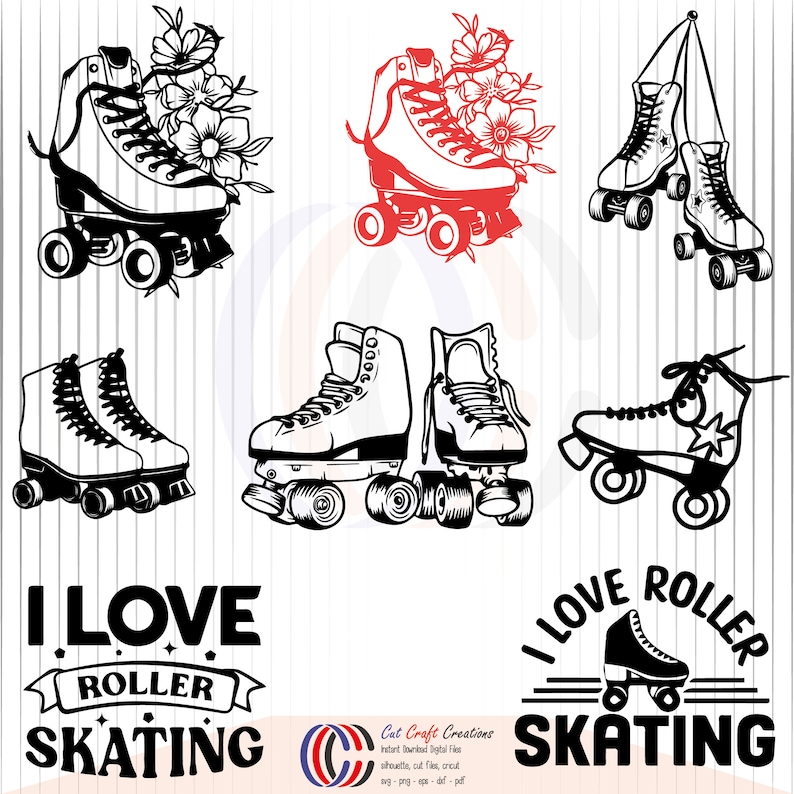 Roller Skating Svg Bundle, Skating Svg, Skating Svg File, Roller Derby, Skate Vector, Roller
