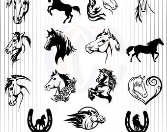 Paard Svg, paard Png, Rodeo Svg, paarden Svg, paard Shirt Svg, hoefijzer Svg, paard Svg bundel, paard Cricut, paard silhouet Svg, schattig paard