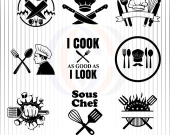 chef svg chef png cook svg cook png chef svg bundle cricut commercial use eps dxf jpeg vector