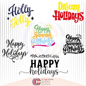 happy holidays svg bundle, happy holidays dxf,Christmas Sign Cut File, cricut,