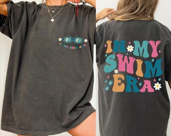 In My Swim Era Comfort Colors Shirt, Custom Swim Shirt, Retro Swimmer Shirt, Swim Team Shirt, Custom Name Shirt, Swim Gift, CRT189