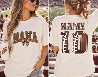 Personalized Football Mama Shirt with Name, Game Day Shirt, Football Mom Shirt, Gift For Football Lover, Football Mom Gift, CRT031