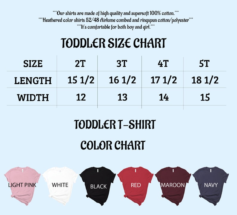 a child's t - shirt sizes chart for each child
