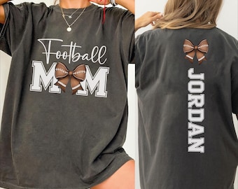 Personalize Football Mom Shirt, Football Mama Gift Custom Kids Name