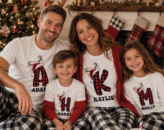 Personalized Christmas Family Shirt, Monogrammed Family Christmas Name Tee, Christmas Gift, CRT256
