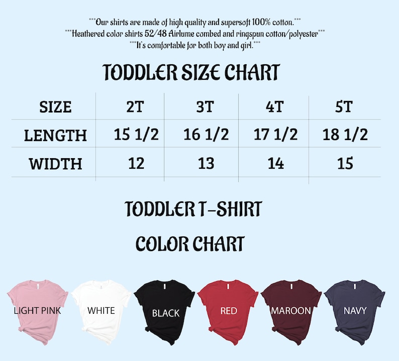 a child's t - shirt sizes chart for each child