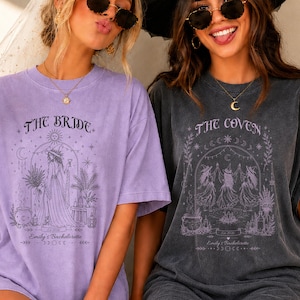 Comfort Colors Witchy Bachelorette Party Shirt, Gothic Celestial Bride & Coven Tee, Bridesmaid Gift