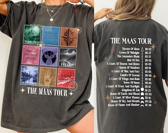 Camiseta de la gira de Maas, camisetas de Sarah J. Maas, camisetas de ACOTAR, camiseta de Crescent City, camiseta de Throne of Glass, camisetas de Night Court, CRT063