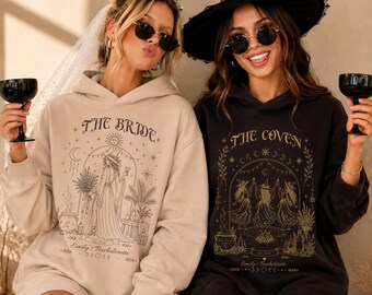Witchy Bachelorette Party Sweatshirt, Gothic Celestial Bride & Coven Hoodie, Bridesmaid Gift