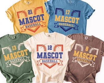 Personalized Team Shirt, Custom Baseball Mascot Tee, Baseball Mom Gift, Team Logo TShirt