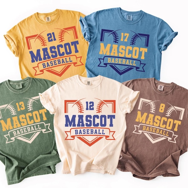 Personalized Team Shirt, Custom Baseball Mascot Tee, Baseball Mom Gift, Team Logo TShirt
