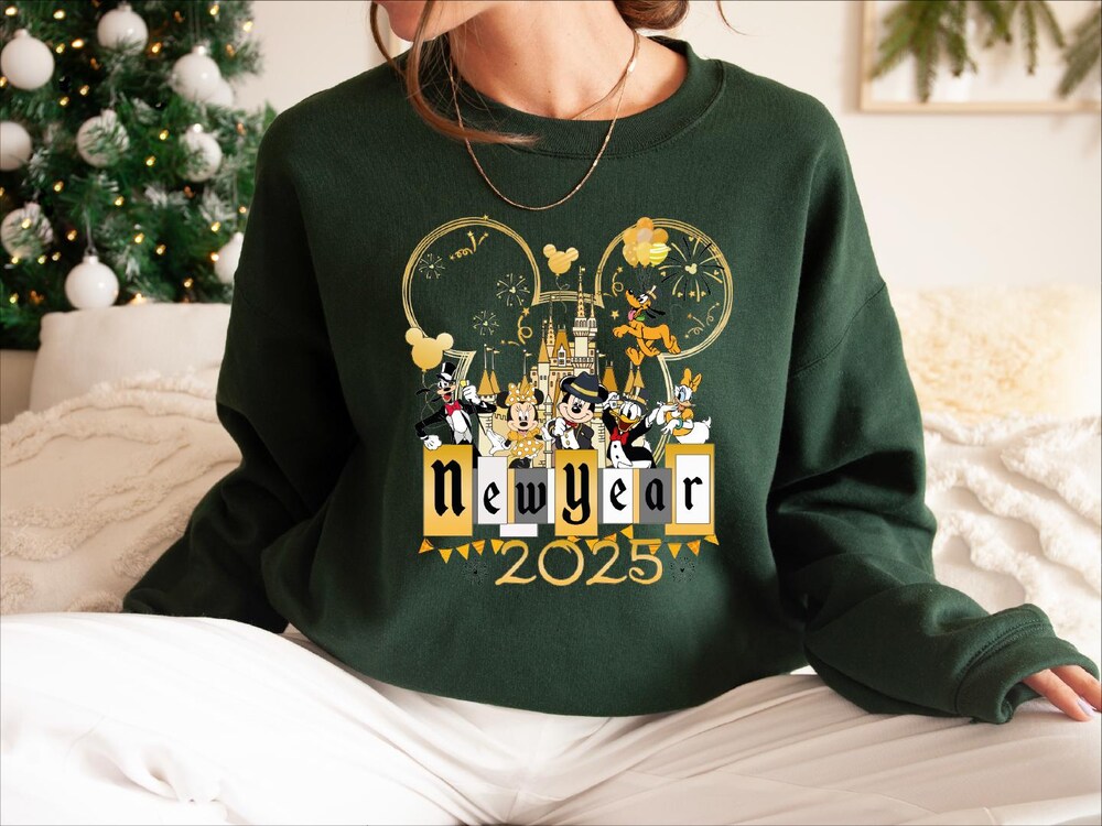 Mickey Castle New Year Sweatshirt, Disney New Year Sweatshirt, Minnie New Year Sweatshirt, New Year 2025, New Year Gift, Crt408 Teesummer