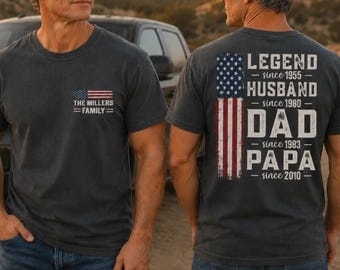 Comfort Colors Personalized Legend Husband Dad Papa Shirt, Custom Father's Day Gift With Family Name And Year