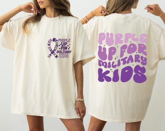 Purple Up For Military Kids Comfort Colors Shirt, Proud Military Child Shirt, Purple Up Day Shirt For Military Mom, CRT487