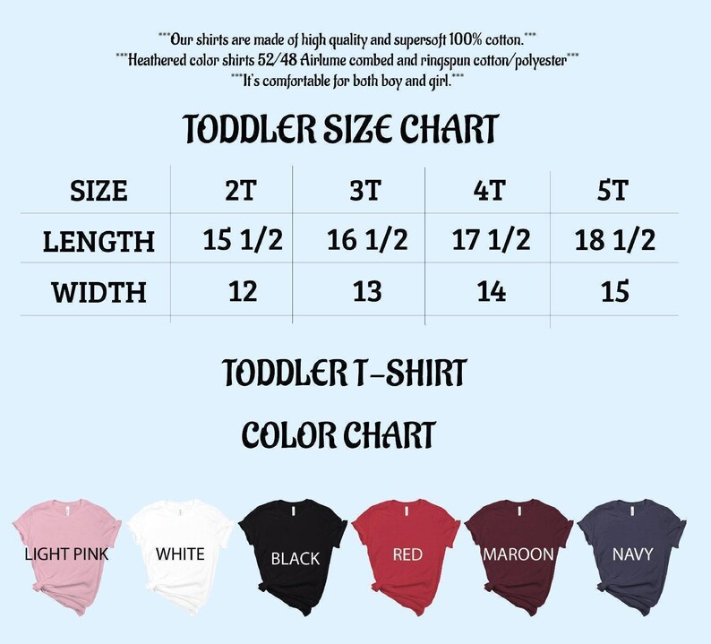 a child's t - shirt sizes chart for each child