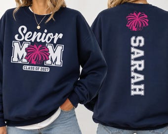 Comfort Colors Custom Senior Cheer Mom Sweatshirt and Hoodie, Personalized Graduation Gift, Class Of 2027
