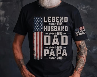 Comfort Colors Custom Legend Husband Dad Papa Shirt, Father's Day Gift With Family Name And Year
