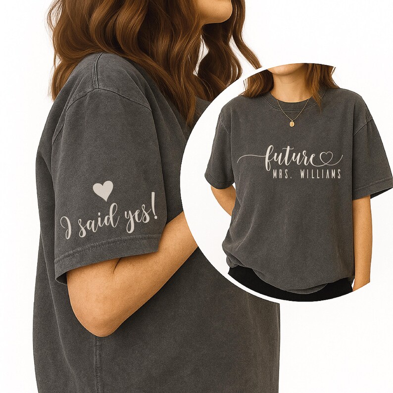Comfort Colors Custom Future Mrs Shirt, I Said Yes Personalized Fiancee ...