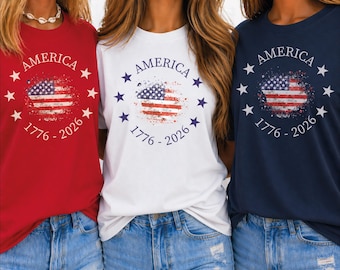 USA 250th Anniversary Shirt, 4th July Tee, 250th Year Independence Day Gift, Patriotic Family Shirts