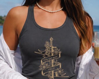 You do Not Yield Tank Top, Throne of Glass Sarah J Maas Racerback, Fireheart Bookish Gift