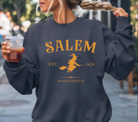 Salem Massachusetts Sweatshirt, Retro Style Salem Witches Sweatshirt, Salem 1626 Sweatshirt, Funny Witchy Sweatshirt, Halloween Gift