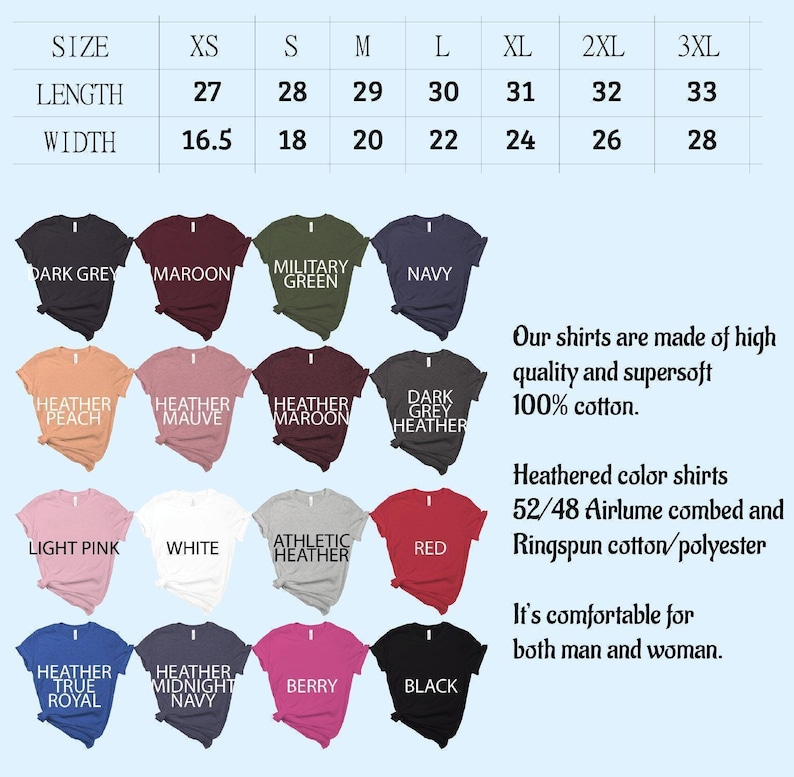 a chart showing the sizes of women's t - shirts