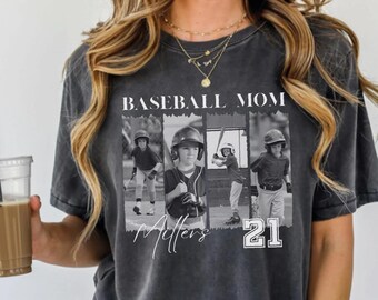 Custom Photo Baseball Mom Shirt, Softball Mama Tee, Bootleg Retro Player Gift