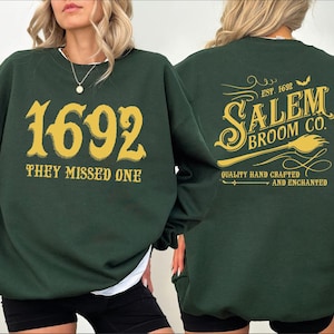 Salem Broom Co Sweatshirt, Funny Halloween Sweatshirt, Halloween Gift Tee, Salem 1692 Sweatshirt, Funny Witchy Sweatshirt