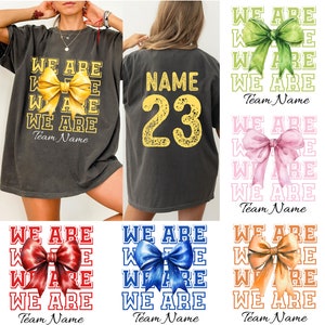 Custom Team Mascot Shirt, We Are Shirt, Coquette Bow School Spirit Shirt, Game Day Shirt, Ribbon School Team Shirt, Cheer Mascot Tee, CRT039